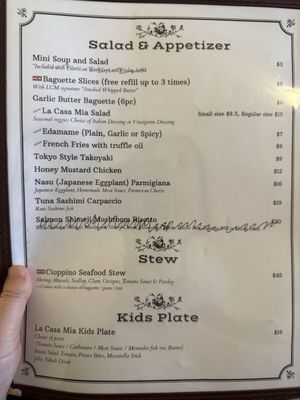 Menu photo 4 La Casa Mia Santa Clara, CA