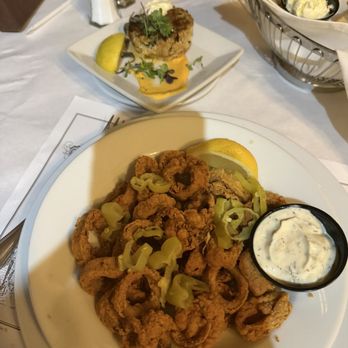 River House Seafood - Friend calamari - breading is a bit hard and sliced banana peppers were an odd choice - Seafood Near Me - Savannah, Georgia River House Seafood - Friend calamari - breading is a bit hard and sliced banana peppers were an odd choice - Seafood Near Me - Savannah, Georgia