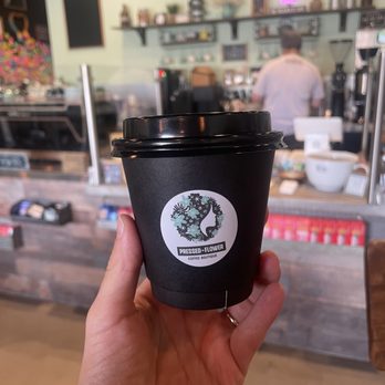 Pressed + Flower - Oatmilk Cappie to go :) - Coffee & Tea Near Me - Azusa, California