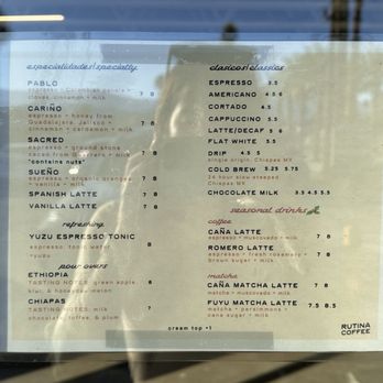 Rutina Coffee - Menu (January 2025) - Coffee & Tea Near Me - Palm Desert, California Rutina Coffee - Menu (January 2025) - Coffee & Tea Near Me - Palm Desert, California