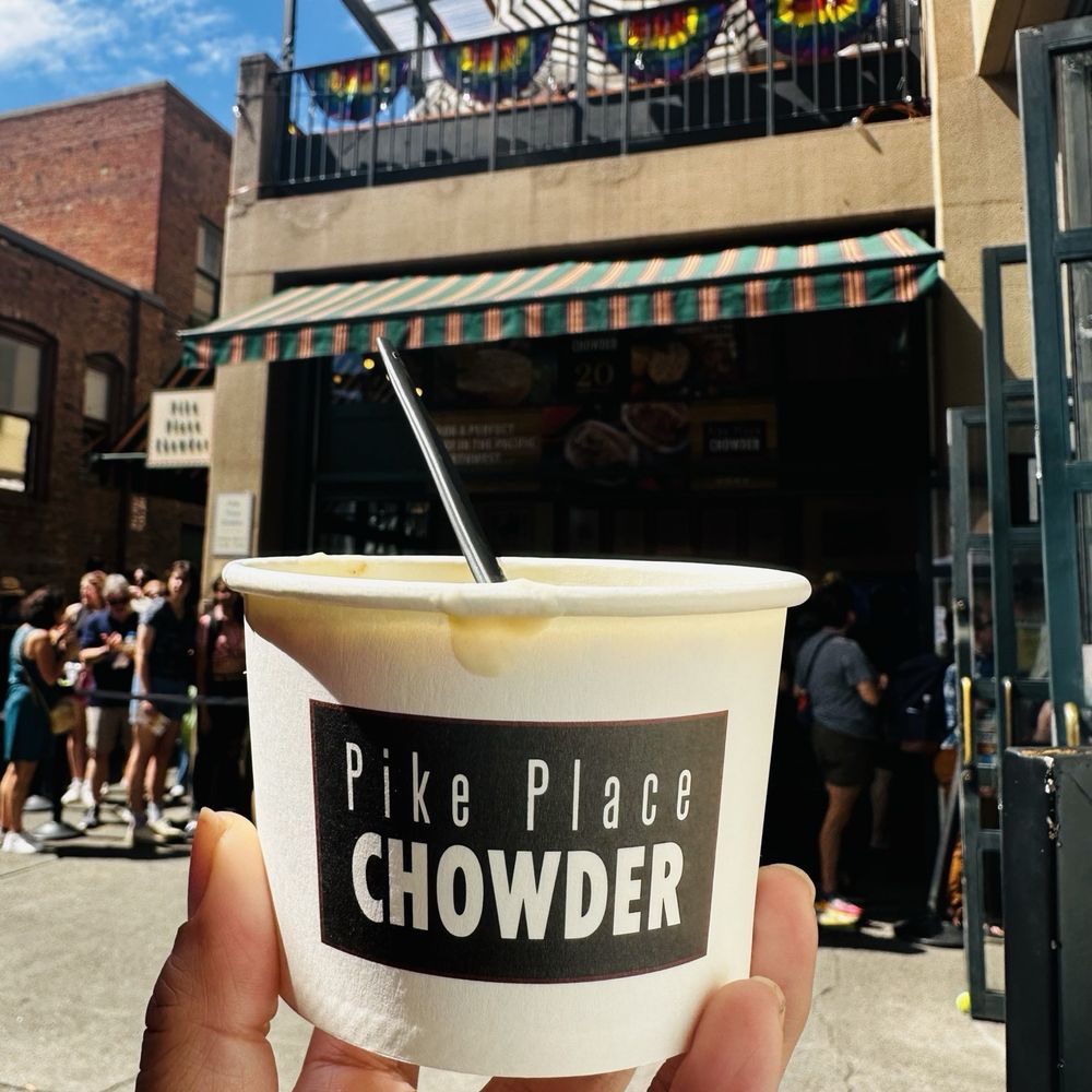 Pike Place Chowder - Pacific Place - New England Clam Chowder Medium (12 oz.) - Seafood Near Me - Seattle, Washington Pike Place Chowder - Pacific Place - New England Clam Chowder Medium (12 oz.) - Seafood Near Me - Seattle, Washington