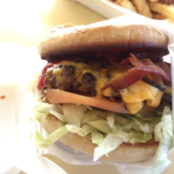 Super Burger - Bacon cheeseburger with grilled onions - burger is huge and delicious. - Burgers Near Me - Pasadena, California