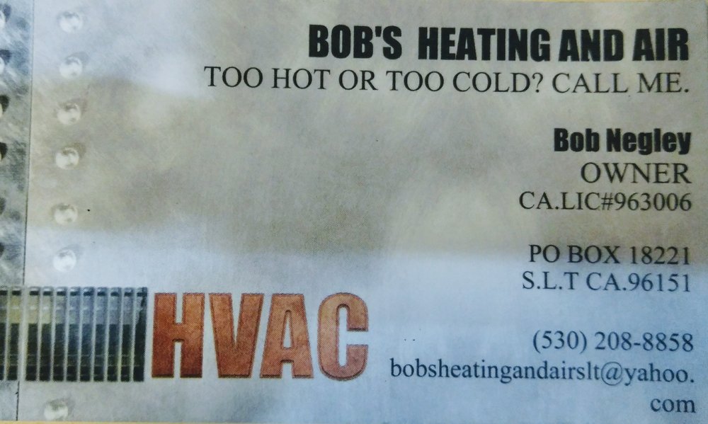 BOB’S HEATING AND AIR Updated October 2024 South Lake Tahoe