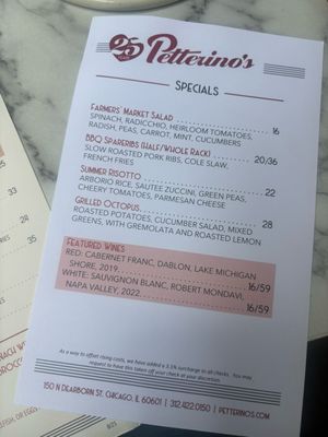 Menu photo 2 Petterinos Chicago, IL Menu photo 2 Petterinos Chicago, IL