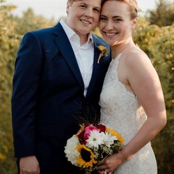 Kathy and Company Flowers - Beautiful smiles, beautiful couple.