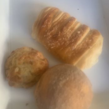 The Merchant - Sweet Cream Croissant, Cinnamon Bomb, Cheddar Bacon Chive biscuit. - Coffee & Tea Near Me - Long Beach, California