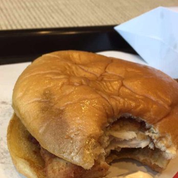Chick-fil-A - Picture of burger taken inside Pleasanton location. Order gave food poisoning for three days. - Fast Food Near Me - Pleasanton, California