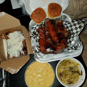 Chef Halihl Guy - Hot Links & Tri-Tip w/Mac n Cheese, Greens, Hawaiian Rolls & Bread Pudding!!!! - Caterers Near Me Chef Halihl Guy - Hot Links & Tri-Tip w/Mac n Cheese, Greens, Hawaiian Rolls & Bread Pudding!!!! - Caterers Near Me