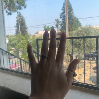 Fancy Nails - Nails look crooked. Tech didn't check all angles. - Nail Salons Near Me - Redding, California