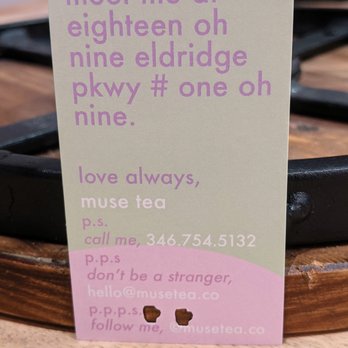Muse Tea - Loyalty Card - Bubble Tea Near Me - Houston, Texas