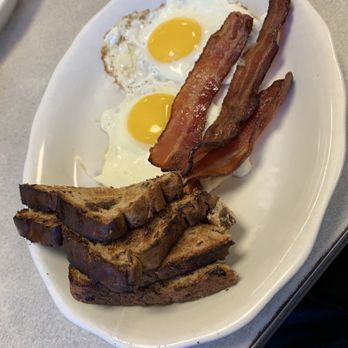 Becky's Diner - Eggs up. Raisin bread and bacon. - American Near Me - Portland, Maine Becky's Diner - Eggs up. Raisin bread and bacon. - American Near Me - Portland, Maine