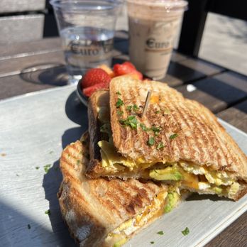 Euro Caffe - Bacon breakfast panini on sourdough. - Coffee & Tea Near Me - Santa Ana, California Euro Caffe - Bacon breakfast panini on sourdough. - Coffee & Tea Near Me - Santa Ana, California