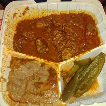 Las Guitarras Restaurant - This is what we got beans a green pepper and the correct chili colorado but no rice - Mexican Near Me - Novato, California