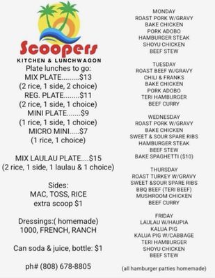 Menu photo 7 Scoopers Kitchen Waipahu, HI