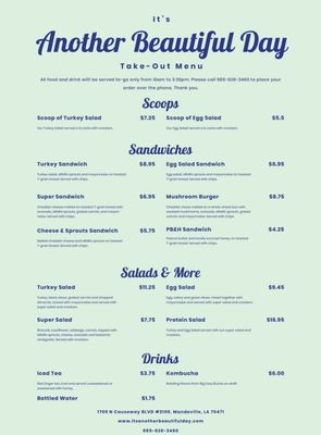 Menu photo 1 It's Another Beautiful Day Mandeville, LA