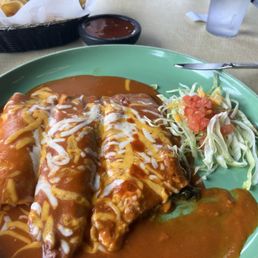#12 combo, relleno, enchilada, tamale. Guess which is which. #12 combo, relleno, enchilada, tamale. Guess which is which.