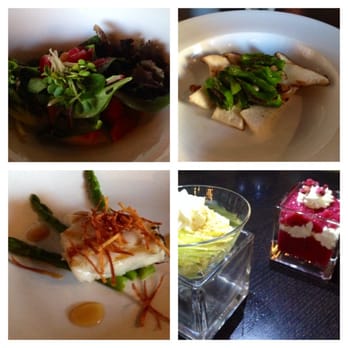Tadashi - ARW TL: tuna ceviche. TR: roasted mushrooms & shishitos. BL: Chilean seabass. BR: green tea cheesecake & pomegranate parfait - Sushi Bars Near Me - Bee Cave, Texas Tadashi - ARW TL: tuna ceviche. TR: roasted mushrooms & shishitos. BL: Chilean seabass. BR: green tea cheesecake & pomegranate parfait - Sushi Bars Near Me - Bee Cave, Texas