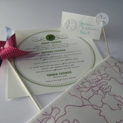 Dolce Press: Design & Letterpress - Wedding Day - Menu, Escort Card, Napkins, Favors, ...