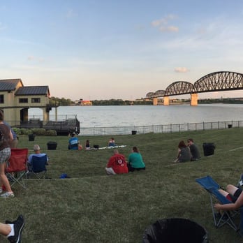 River Stage - The crowd, stage, and bridges - Music Venues Near Me - Jeffersonville, Indiana