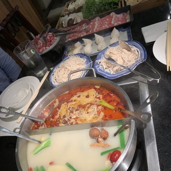 Happy Lamb Hot Pot - Half and half spicy and regular bone broth. Get the recommended fresh thick noodles! And the organic spring lamb. - Hot Pot Near Me - Boston, Massachusetts Happy Lamb Hot Pot - Half and half spicy and regular bone broth. Get the recommended fresh thick noodles! And the organic spring lamb. - Hot Pot Near Me - Boston, Massachusetts