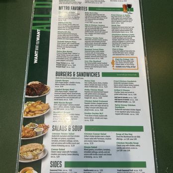 Metro Diner - Menu as of 8/15/26. - Diners Near Me - Jacksonville, North Carolina