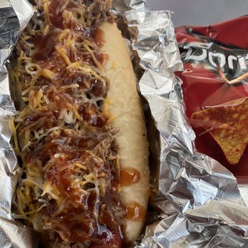 That's My Dog - Brisket Dog... The sauce is amazing! - Hot Dogs Near Me - Katy, Texas That's My Dog - Brisket Dog... The sauce is amazing! - Hot Dogs Near Me - Katy, Texas