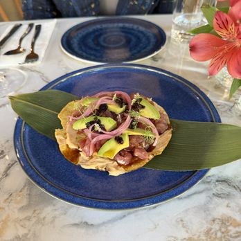 Pacifico - Tuna Tostada - Colombian Near Me - San Francisco, California Pacifico - Tuna Tostada - Colombian Near Me - San Francisco, California