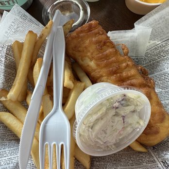 Famous Philly - One piece fish & chips with coleslaw - Fish & Chips Near Me - Cape Coral, Florida Famous Philly - One piece fish & chips with coleslaw - Fish & Chips Near Me - Cape Coral, Florida