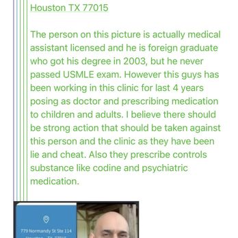 Normandy Urgent Care - Stop the illegal medicine practice in TEXAS. Call DEA HOUSTON report the urgent care. - Urgent Care Near Me - Houston, Texas Normandy Urgent Care - Stop the illegal medicine practice in TEXAS. Call DEA HOUSTON report the urgent care. - Urgent Care Near Me - Houston, Texas