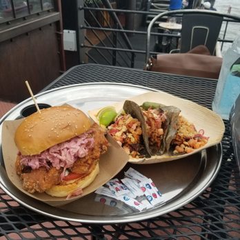 Frying Pan NYC - Fried chicken sandwich and pulled pork tacos - Bars Near Me - New York, New York Frying Pan NYC - Fried chicken sandwich and pulled pork tacos - Bars Near Me - New York, New York