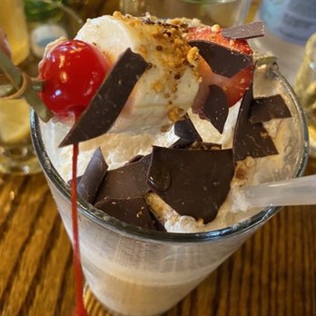 Boonedogs - s'mores drink with buffalo trace cream liqueur and Freddie's root beer. Fantastic! - Hot Dogs Near Me - Lexington, Kentucky