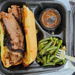 Awesome brisket and killer beans. Awesome brisket and killer beans.