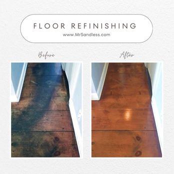 Mr Sandless - Central North Carolina - the before and after of a floor refinishing - Refinishing Services Near Me Mr Sandless - Central North Carolina - the before and after of a floor refinishing - Refinishing Services Near Me