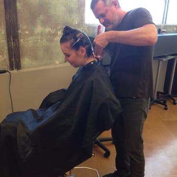 Crew Salon - David cutting my hair from long to pixie (my pony tail is captured in another picture). Dave's Instagram @davidfile. - Hair Salons Near Me - Costa Mesa, California