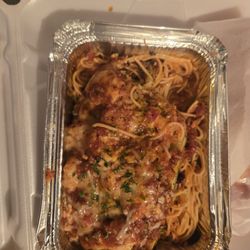 Eggplant and shrimp pasta