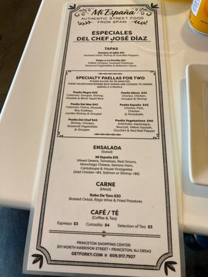 Menu photo 4 Mi Espana Princeton, NJ