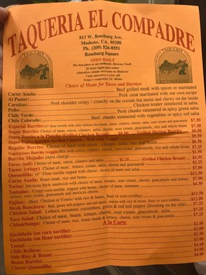 Menu photo 3 Taqueria El Compadre Modesto, CA Menu photo 3 Taqueria El Compadre Modesto, CA
