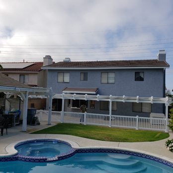 Mr Vinyl Tech - 40ft by 20ft pergola with custom railing and gates for pool! - Fences & Gates Near Me - Carson, California