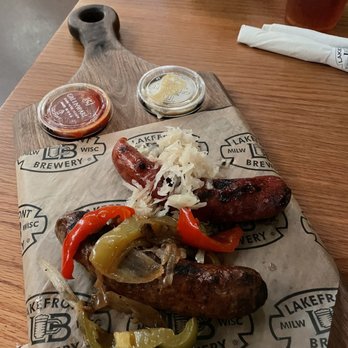 Lakefront Brewery - Sausage flight - Breweries Near Me - Milwaukee, Wisconsin