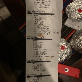 Five Guys - a receipt for a pizza order - Burgers Near Me - Valencia, California Five Guys - a receipt for a pizza order - Burgers Near Me - Valencia, California