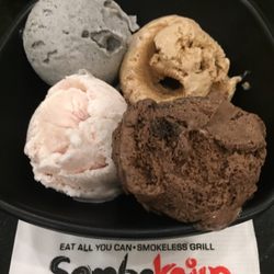 Sambo Kojin - Gelato dessert: black sesame, coffee espresso, dark chocolate, strawberry cream