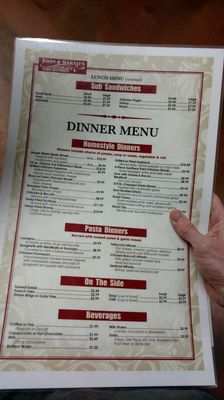 Menu photo 4 John & Sarah's Restaurant Perry, NY