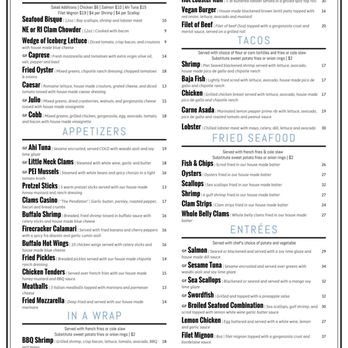 Aqua - Summer Menu - Seafood Near Me - Clinton, Connecticut