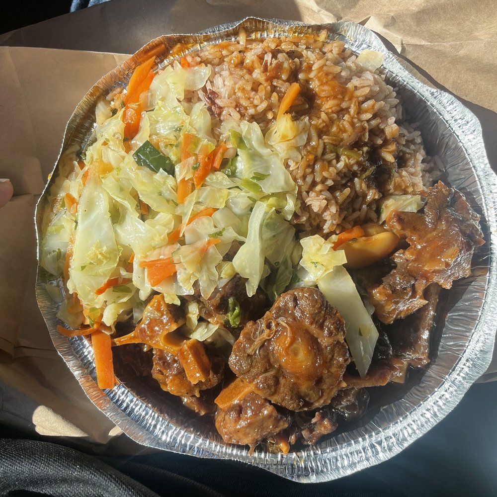 CC'S Jamaican Restaurant - Oxtails with peas and rice and Steam cabbage - Caribbean Near Me - Brooklyn, New York CC'S Jamaican Restaurant - Oxtails with peas and rice and Steam cabbage - Caribbean Near Me - Brooklyn, New York