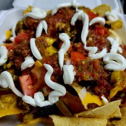 Big Bear's loaded brisket nachos