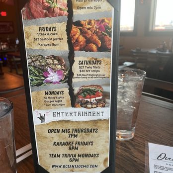 Ocean 13 - Specials - Seafood Near Me - Ocean City, Maryland