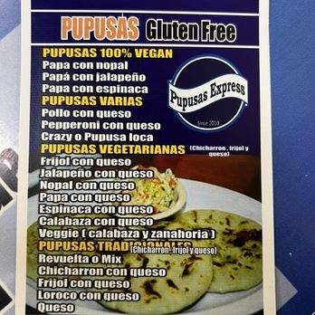 Pupusas Express - Menu - Salvadoran Near Me - El Cajon, California