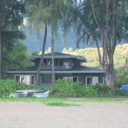 Beach & Bluff Realty - Ka Nani as seen from the sands of Hanalei beach.