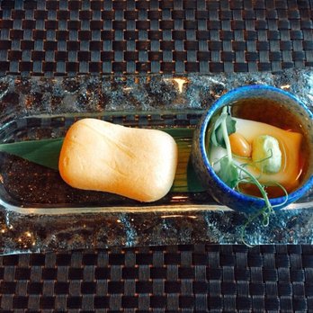 Sushi Taro - First course: cheese cracker with traditional tofu. - Sushi Bars Near Me - Washington, DC, District of Columbia Sushi Taro - First course: cheese cracker with traditional tofu. - Sushi Bars Near Me - Washington, DC, District of Columbia