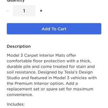Tesla - When they deliver your model 3 it will not have floor mats and when you tell them they will say it is not included. - Car Dealers Near Me - Vallejo, California Tesla - When they deliver your model 3 it will not have floor mats and when you tell them they will say it is not included. - Car Dealers Near Me - Vallejo, California